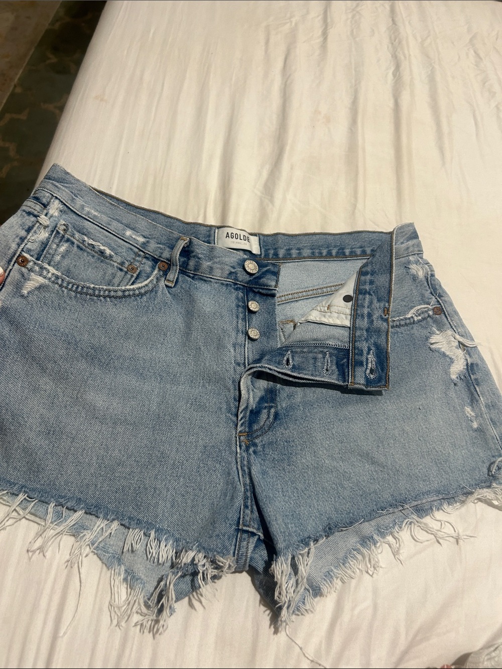 Agolde Parker Distressed Shorts in Rapture Style #A9032-1206